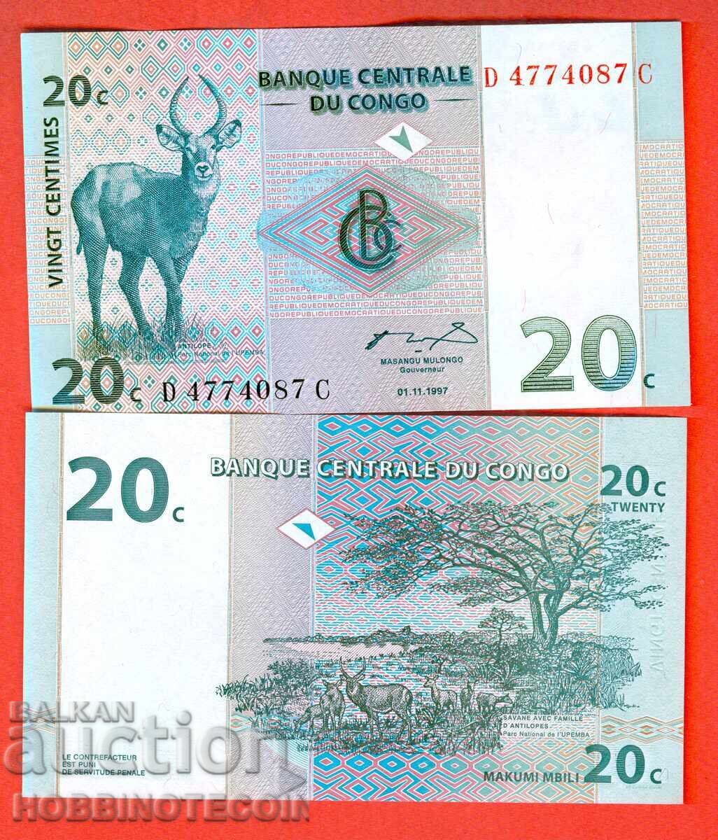 КОНГО CONGO 20 емисия issue 1997 НОВА UNC