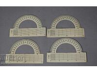 4 Instrumente de măsurare din metal, tip protractor, vechi