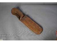 Old leather sheath for a hunting knife, dagger, or bayonet