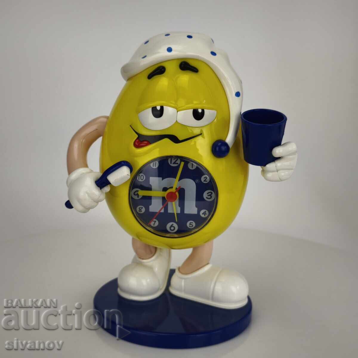 M&M's жълтия бонбон рекламен часовник будилник  #6181