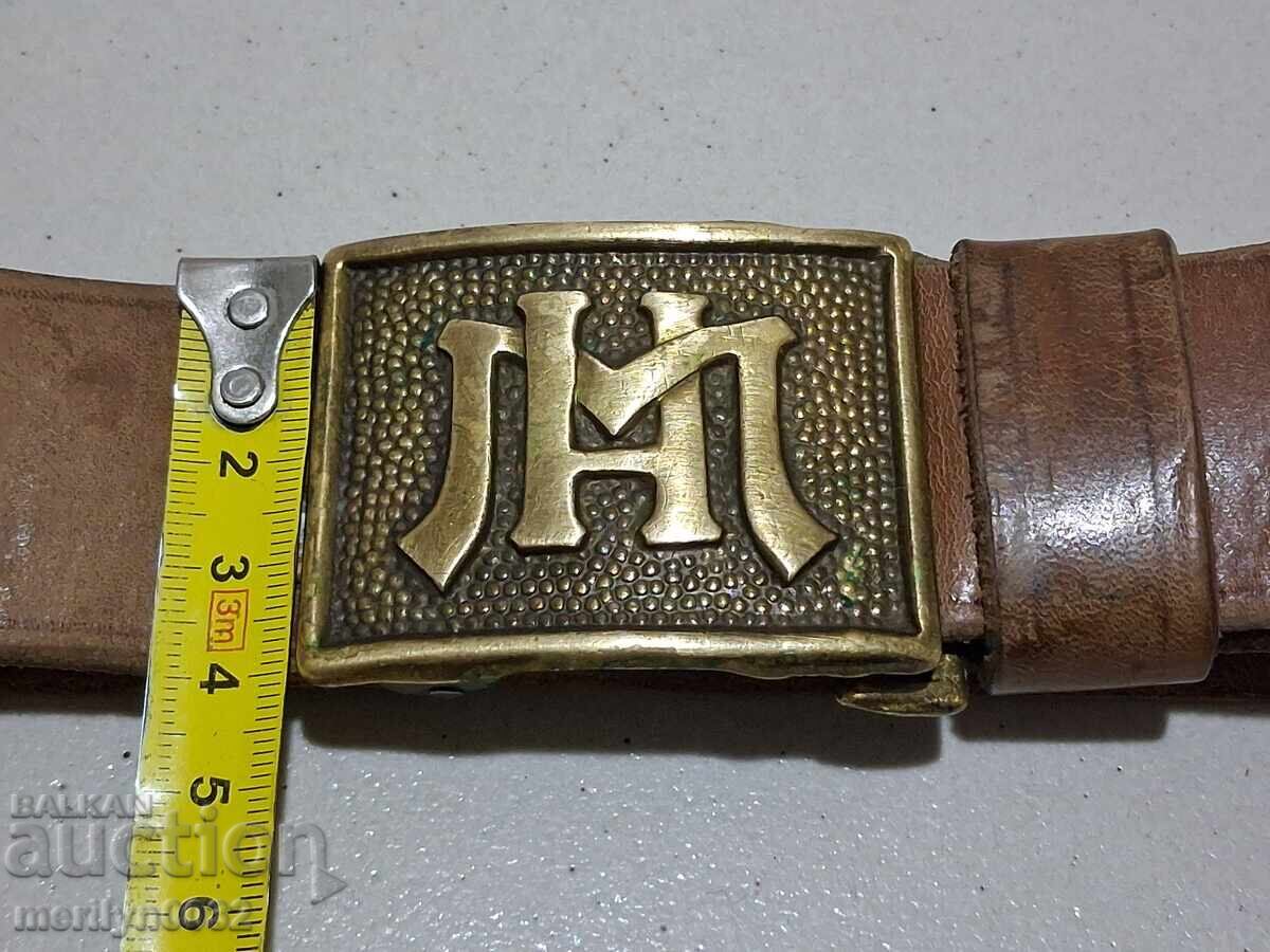 Сержански колан тока бронз Народна Милиция 40-50те г МВР НРБ - 7 Сержански колан тока бронз Народна Милиция 40-50те г МВР НРБ - 7