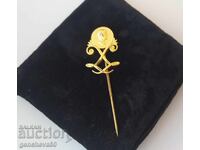 Antique needle Royal Swedish mark SPORRONG & CO gold plated