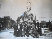 Old photo, Montpellier, Monument on the square