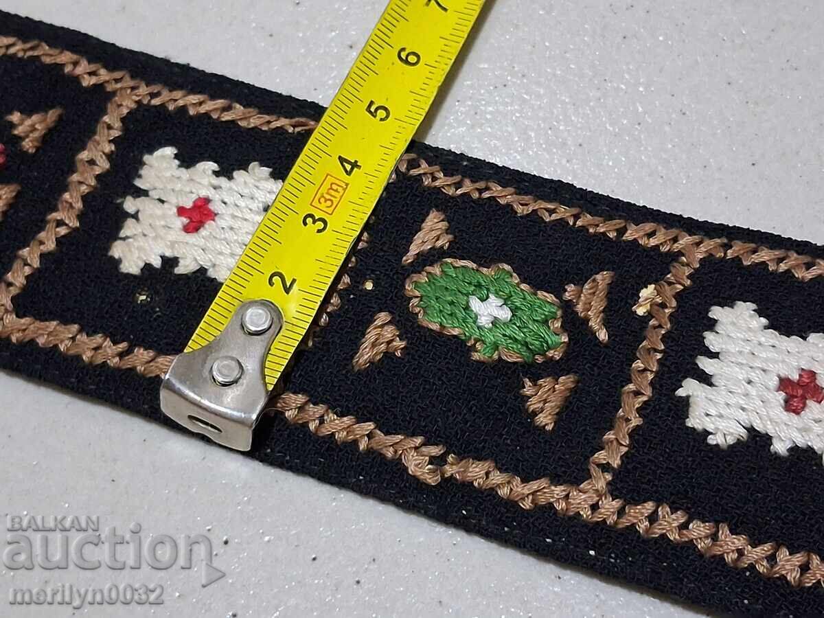 Old belt for buckles, leather belt, folk costume - 7