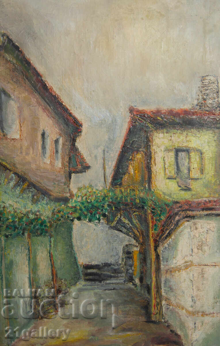 Old oil painting, rural landscape with price 440.00 BGN | € 224.97