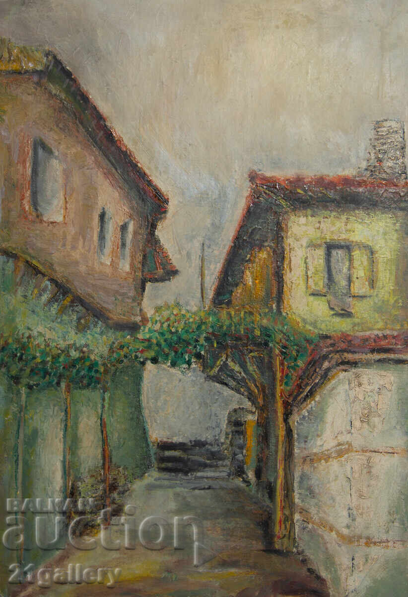 Delivery of Old oil painting, rural landscape