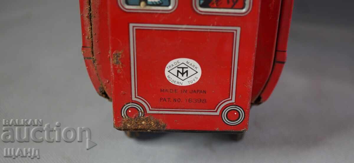 Old Japanese metal sheet metal toy bus model - 5 Old Japanese metal sheet metal toy bus model - 5