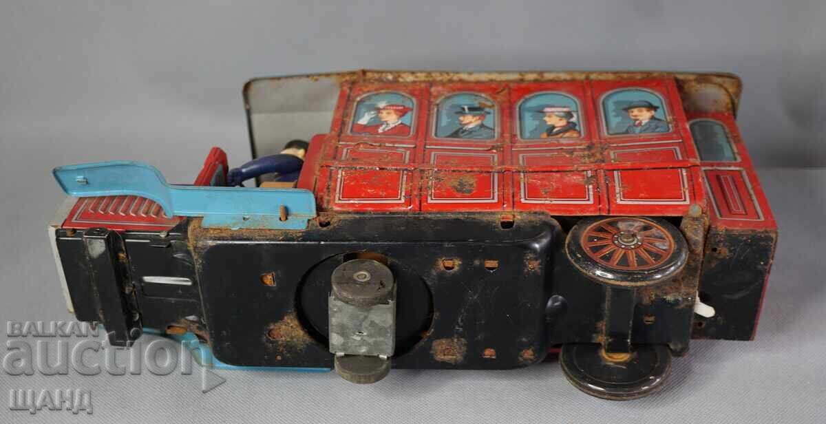 Old Japanese metal sheet metal toy bus model - 6 Old Japanese metal sheet metal toy bus model - 6