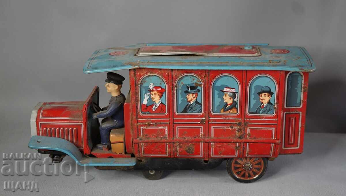Old Japanese metal sheet metal toy bus model Old Japanese metal sheet metal toy bus model
