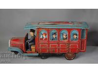 Vechi model japonez de autobuz de jucărie din tablă metalică