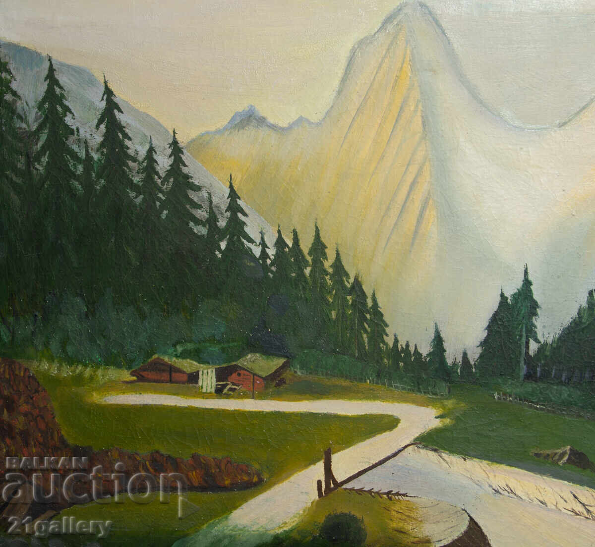 Livrarea 1926 g. Tablou ulei pe pânză peisaj semnat