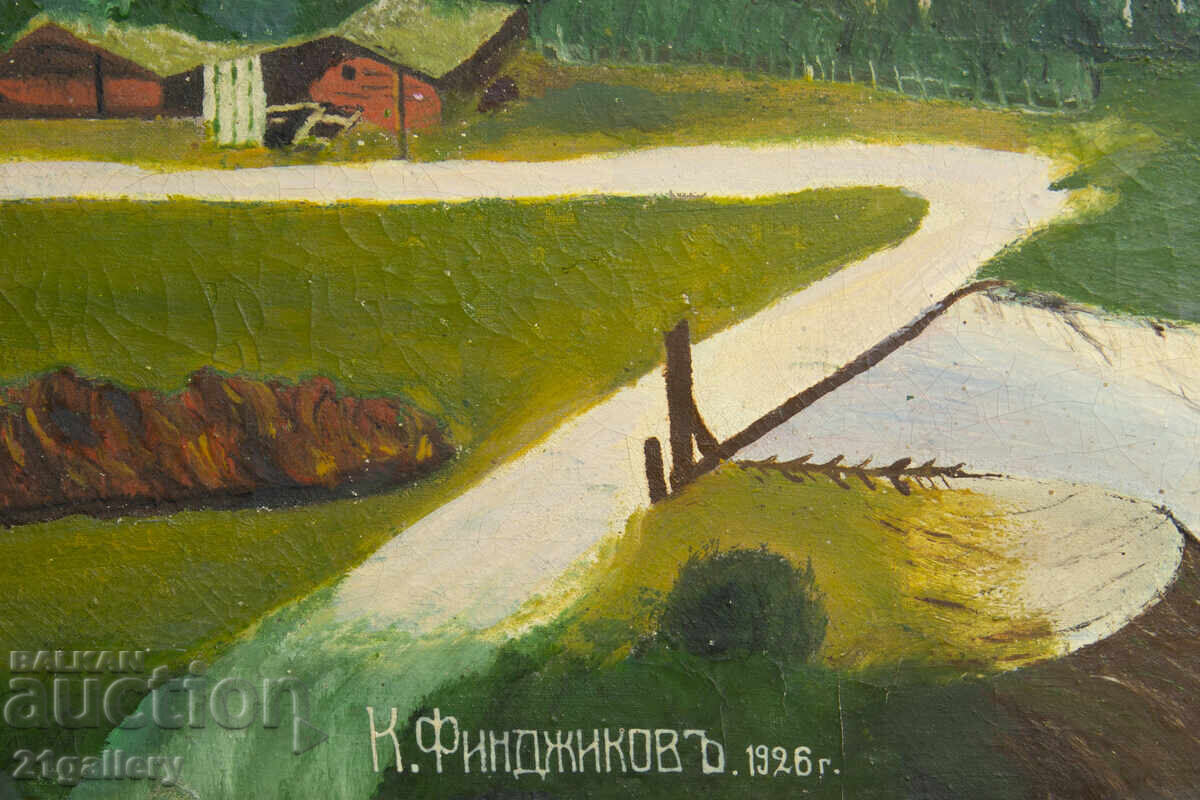 1926 g. Tablou ulei pe pânză peisaj semnat - 5