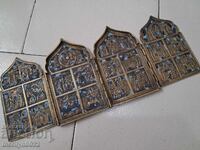 Cvadrptic din icoană de câmp rusească email, începutul secolului al XIX-lea, în triptic Isus