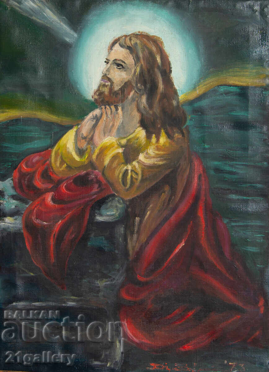 Tablou ulei pe pânză, tematică religioasă, Iisus Hristos Tablou ulei pe pânză, tematică religioasă, Iisus Hristos