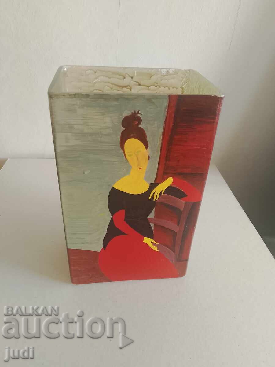 Oil painting in Picasso style, glass vase with price 120.00 BGN | € 61.36