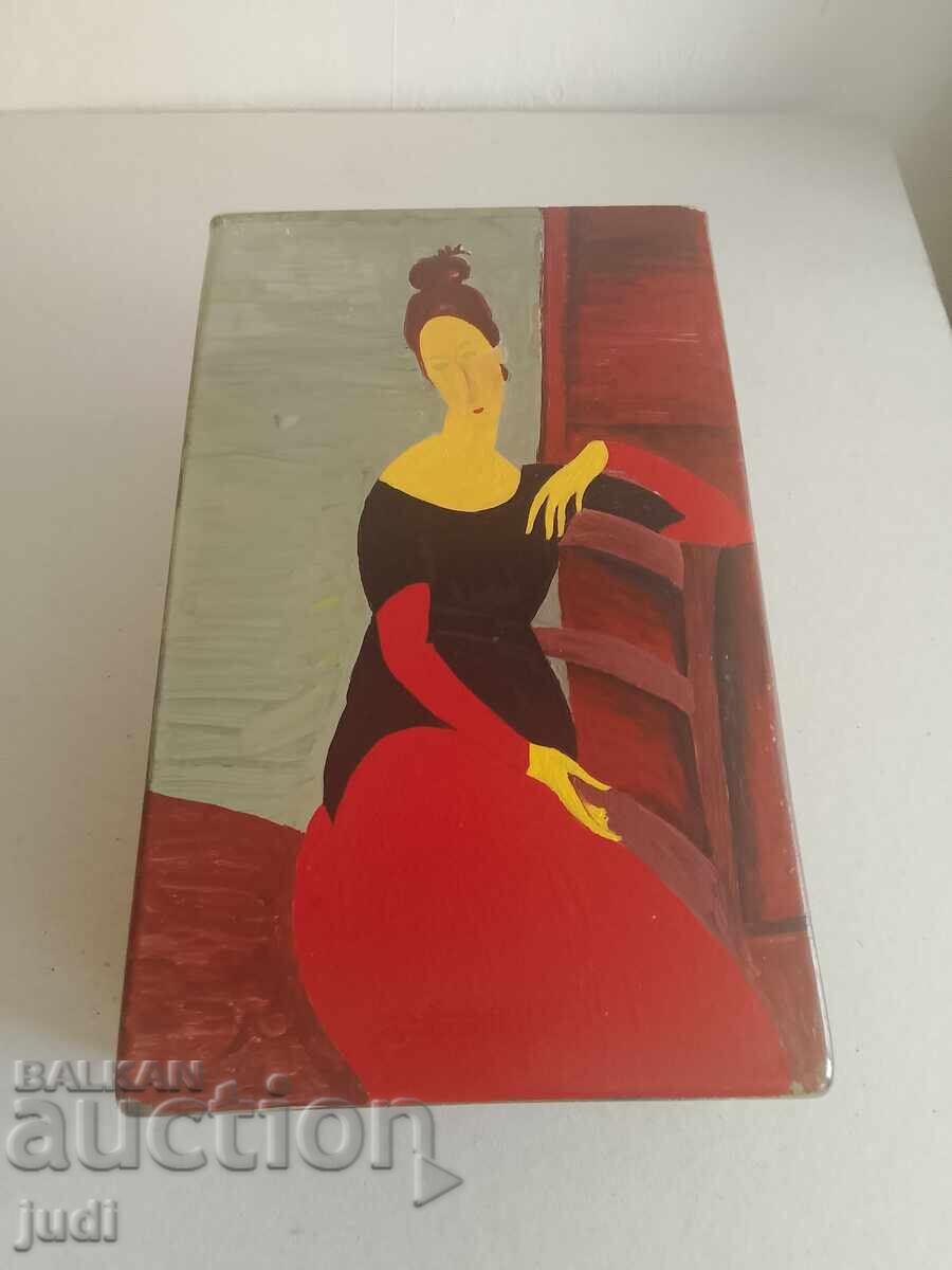 Oil painting in Picasso style, glass vase
