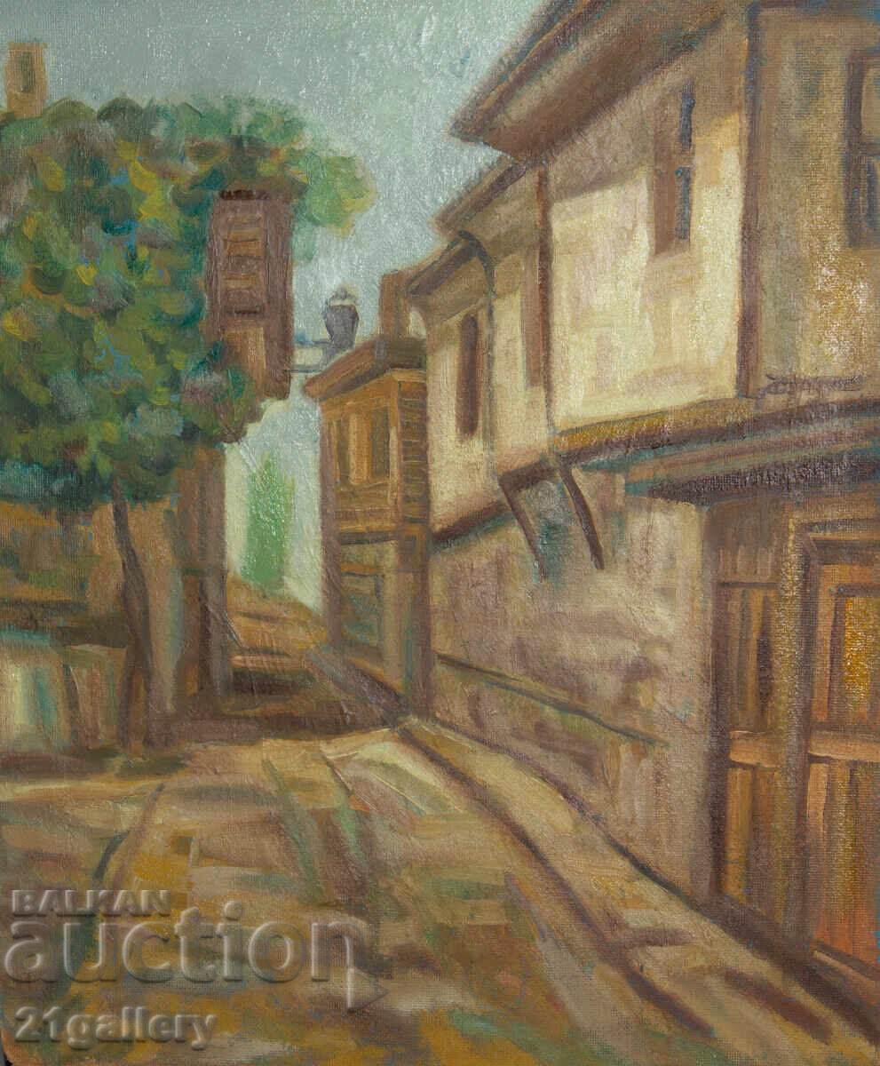 Oil painting, rural landscape