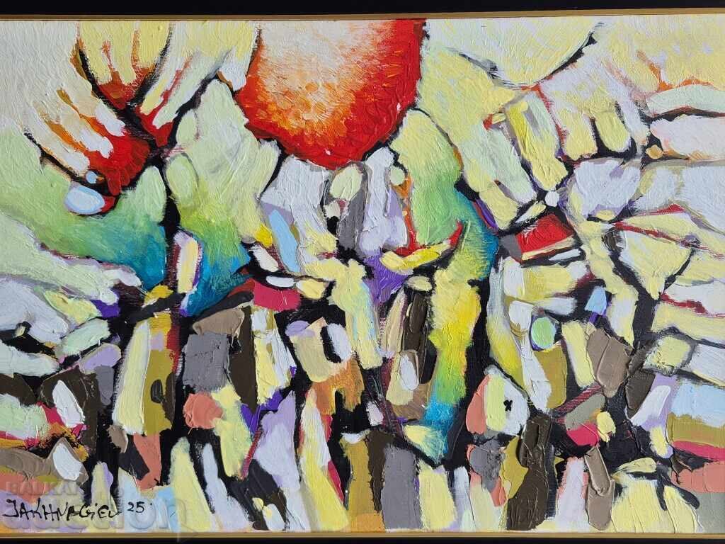 Ivan Yakhnadzhiev Cityscape 2025 oil paints canvas No. 20 with price 620.00 BGN | € 317.00