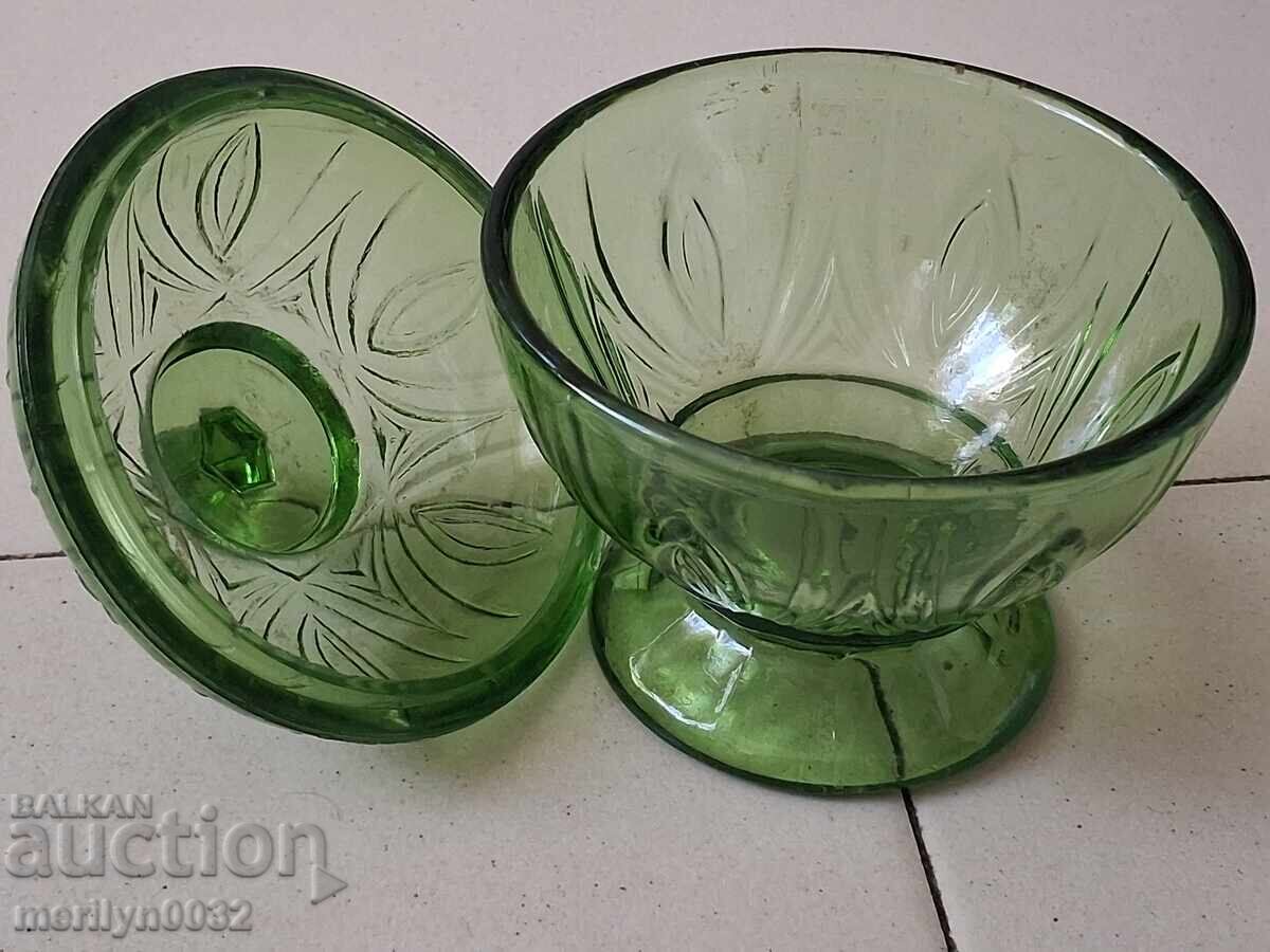 Delivery of Old glass sugar bowl, candy dish