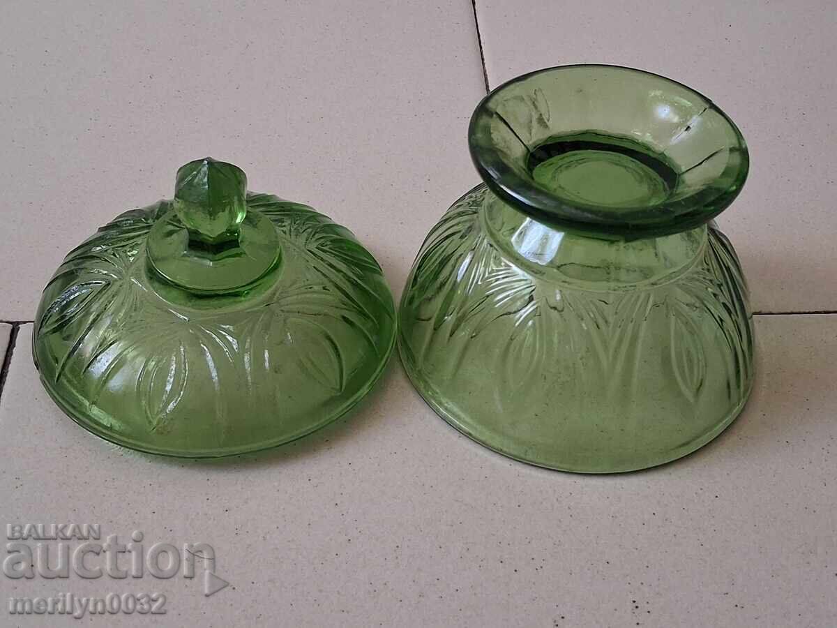 Old glass sugar bowl, candy dish - 5