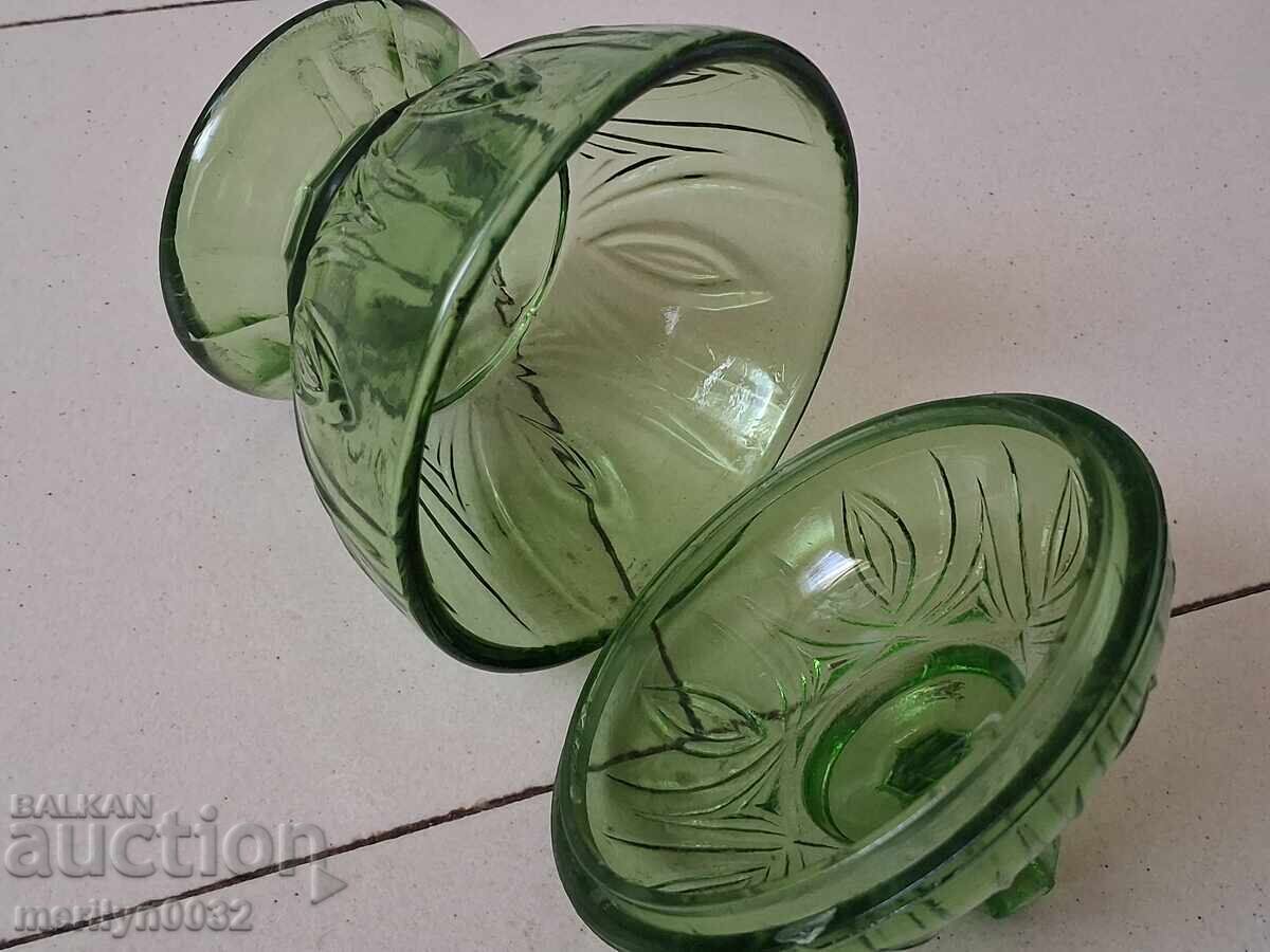 Old glass sugar bowl, candy dish - 6