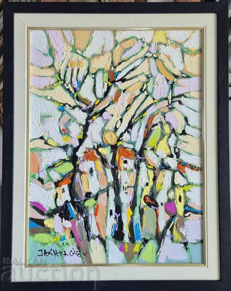 Ivan Yakhnadzhiev City and Park 2024 oil paints canvas No. 30