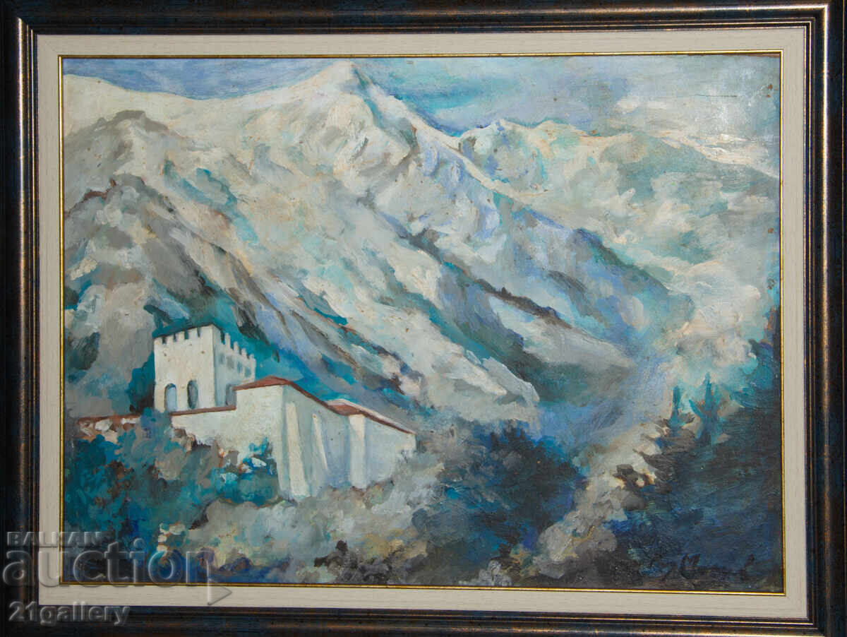 Kiril Mateev (1920-2006) Pictură în ulei peisaj montan
