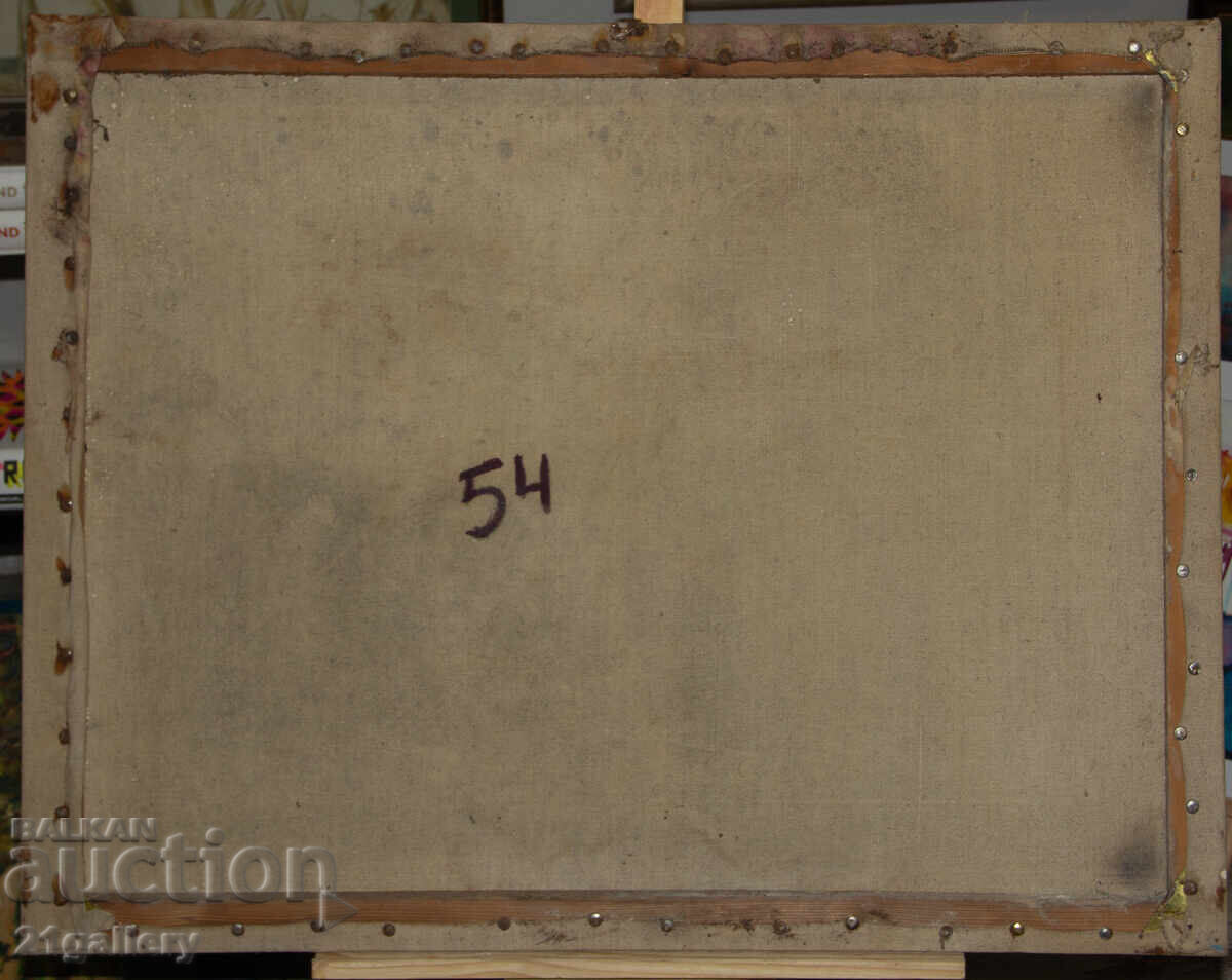 Sea night landscape painting oil paints 1982 - 7