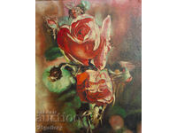 Still life with roses painting oil paints