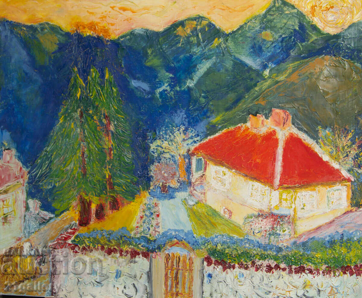 Oil painting, rural landscape, 2007