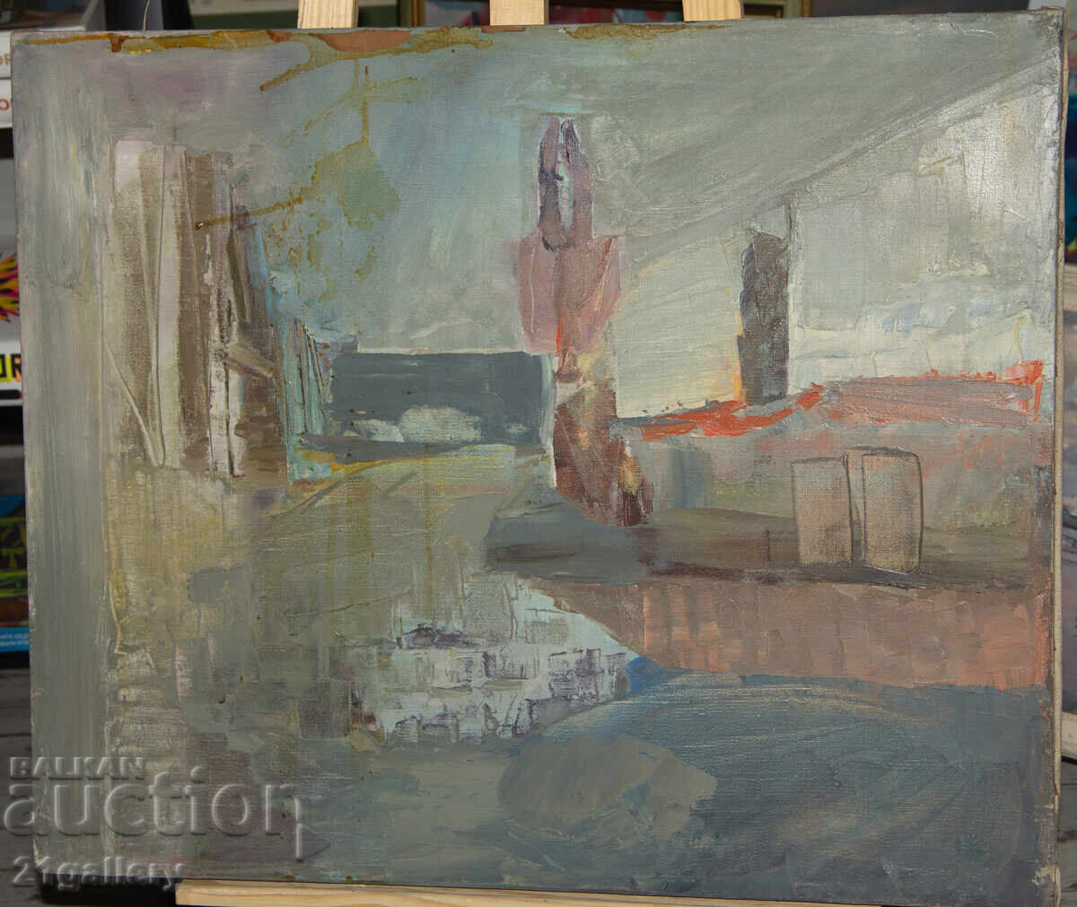 Αφηρημένο τοπίο ζωγραφική με λάδι με τιμή 500.00 BGN | € 255.65