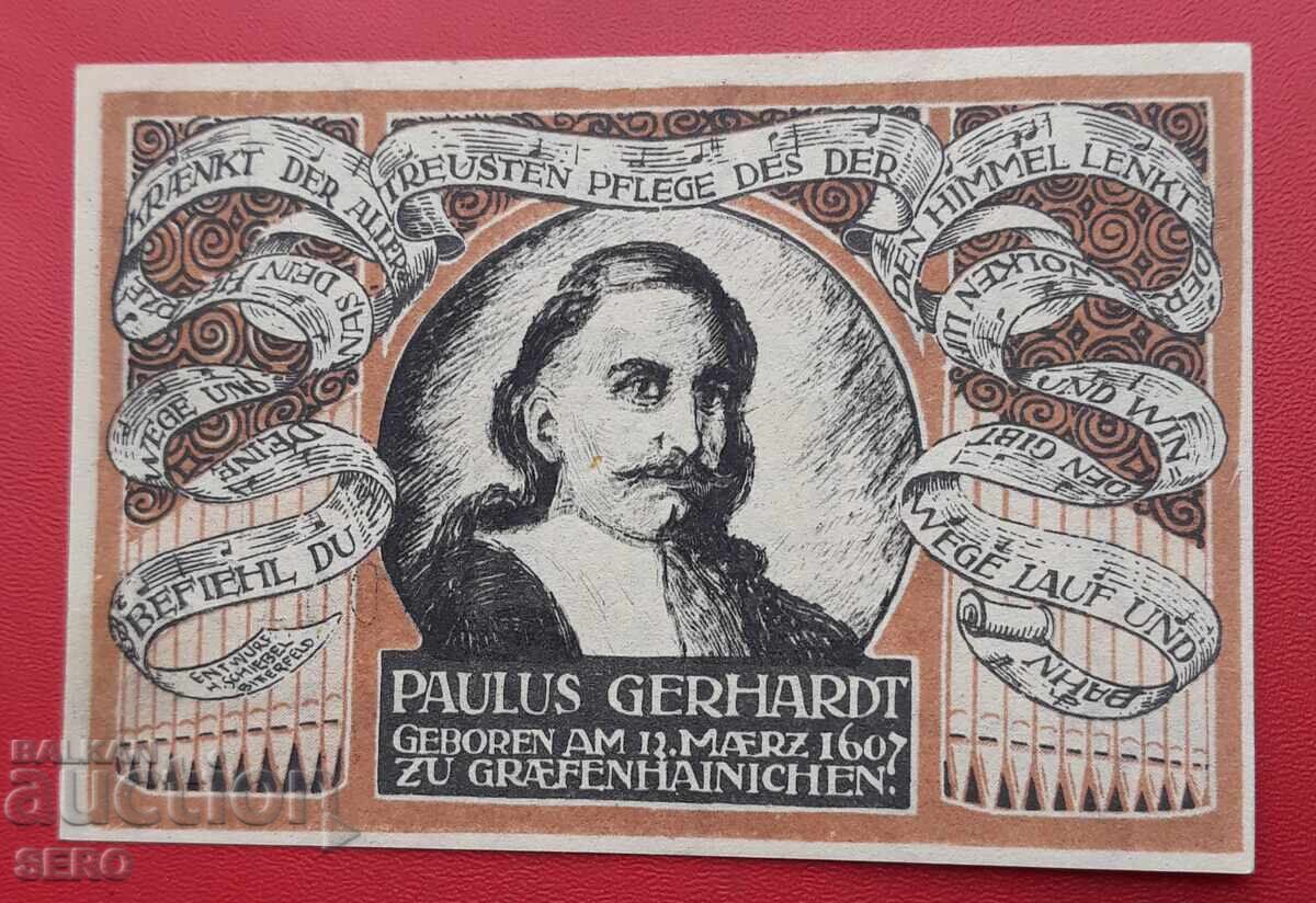 Τραπεζογραμμάτιο-Γερμανία-Σαξονία-Γκρέφενχαϊνιχεν-50 πφένιγκ 1921 με τιμή 2.00 BGN | € 1.02