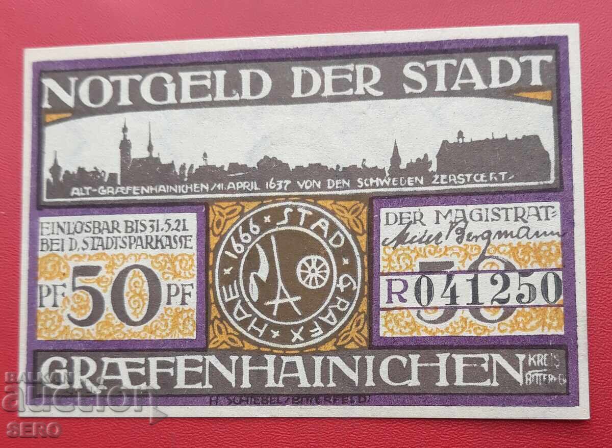 Τραπεζογραμμάτιο-Γερμανία-Σαξονία-Γκρέφενχαϊνιχεν-50 πφένιγκ 1921