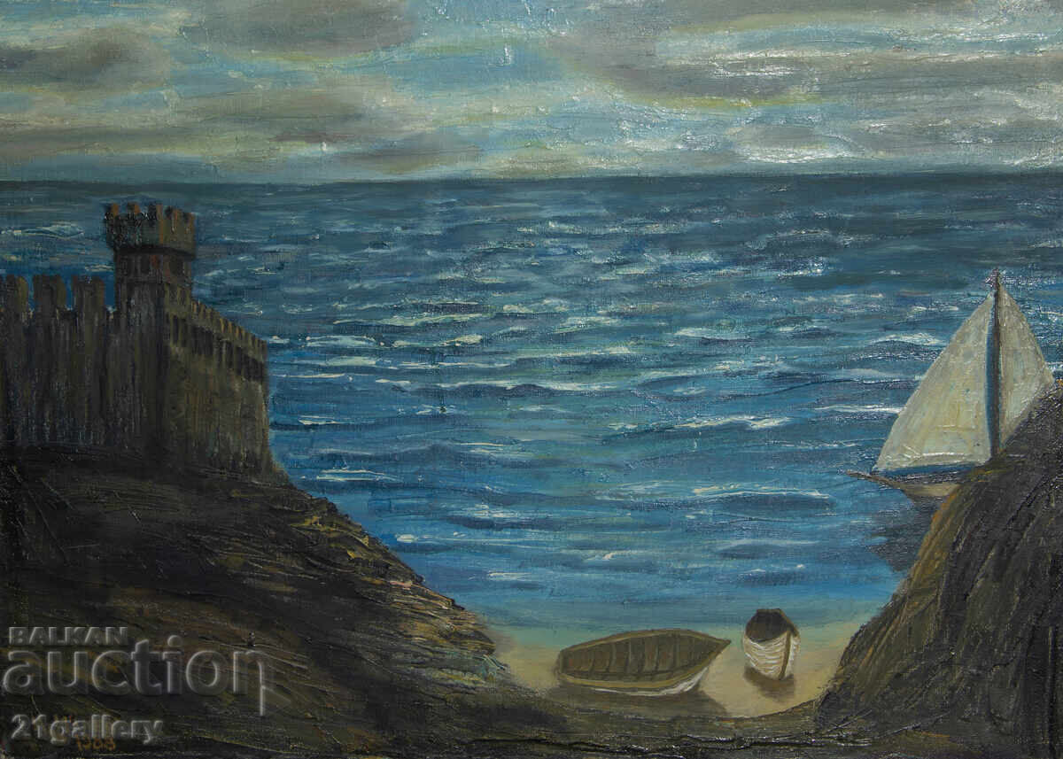 Аукцион Морски пейзаж картина маслени бои 1988 г.