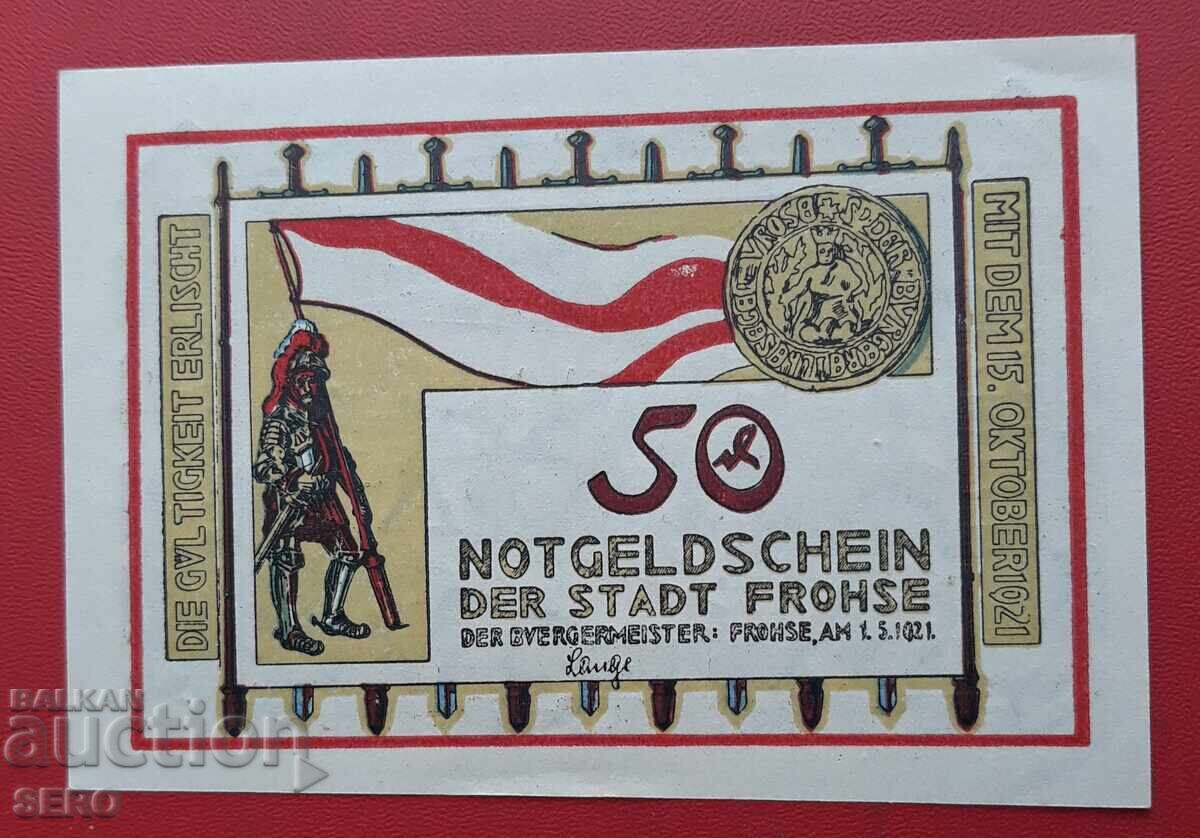 Banknote-Germany-Saxony-Frose-25 pfennig 1921 with price 2.00 BGN | € 1.02