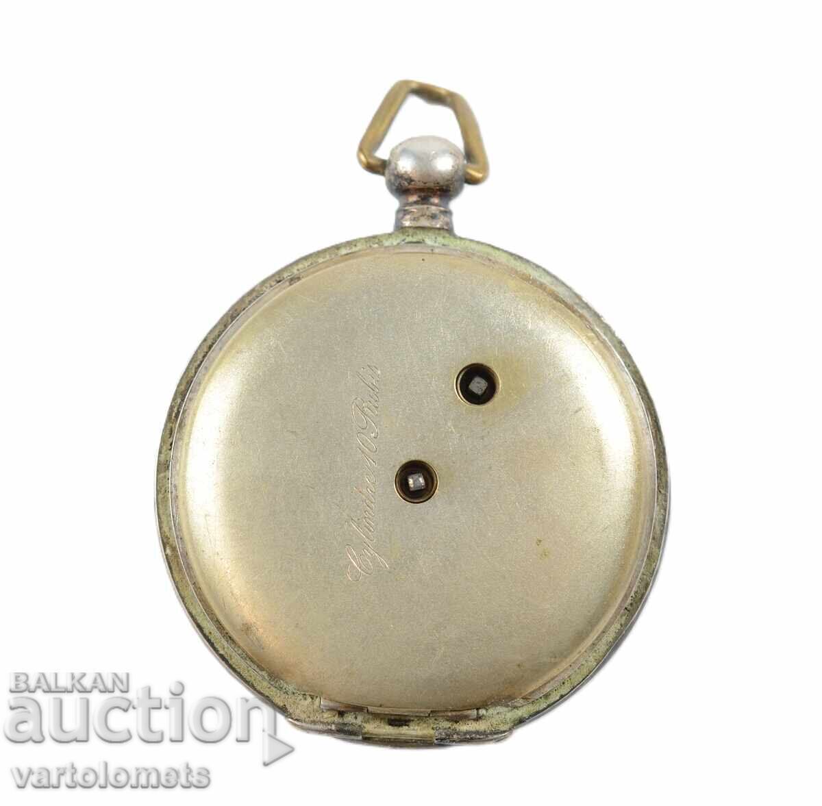 Auction  Antique Silver Pocket Watch - Not Working