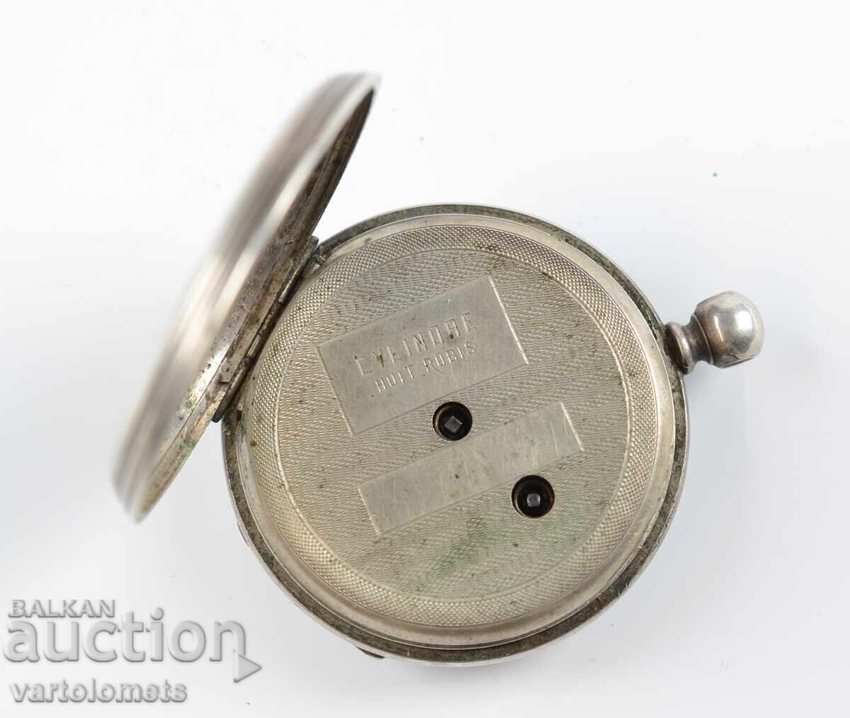 Аукцион Старинен сребърен джобен часовник  -  не работи