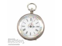 Ceas de buzunar argintiu antic - nu funcționează