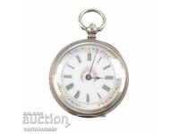 Старинен сребърен джобен часовник  -  не работи