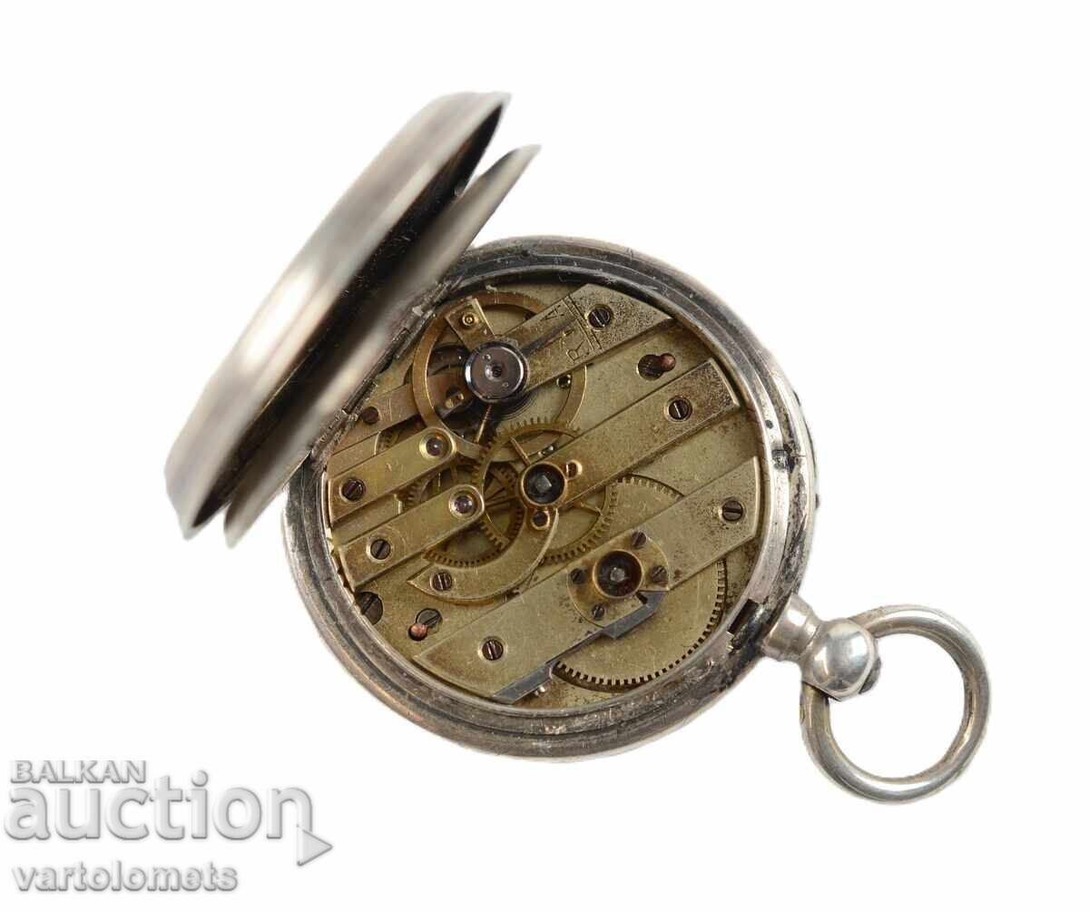 Αντίκα Ασημένιο Ρολόι Τσέπης - Δεν λειτουργεί με τιμή 45.00 BGN | € 23.01