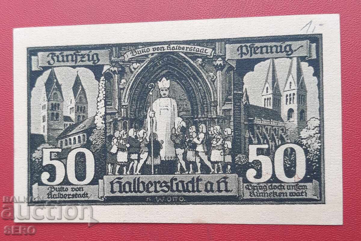 Banknote-Germany-Saxony-Halberstadt-50 pfennig 1921