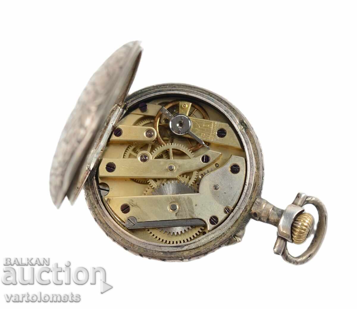 Παράδοση Αντίκα Ασημένιο Ρολόι Τσέπης - Δεν λειτουργεί