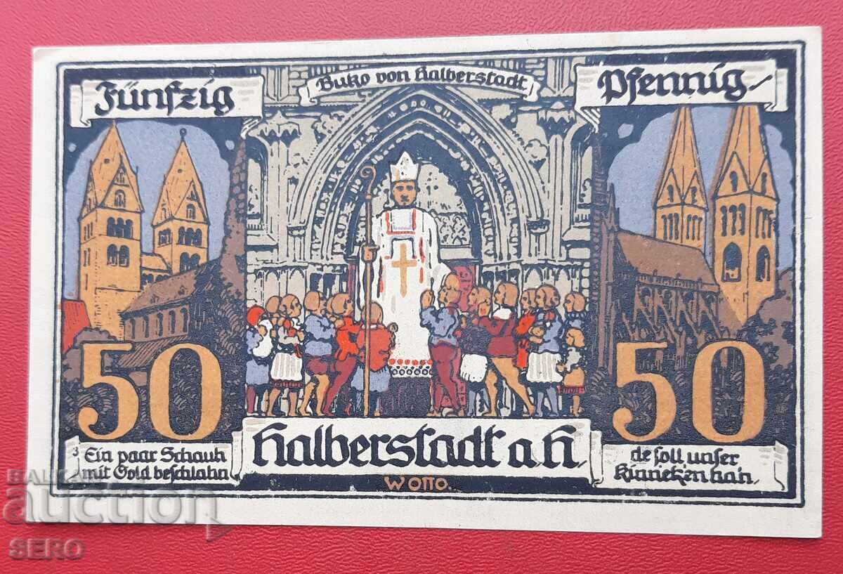 Bancnota-Germania-Saxonia-Halberstadt-50 pfennig 1921