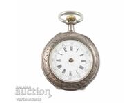 Ceas de buzunar argintiu antic - nu funcționează