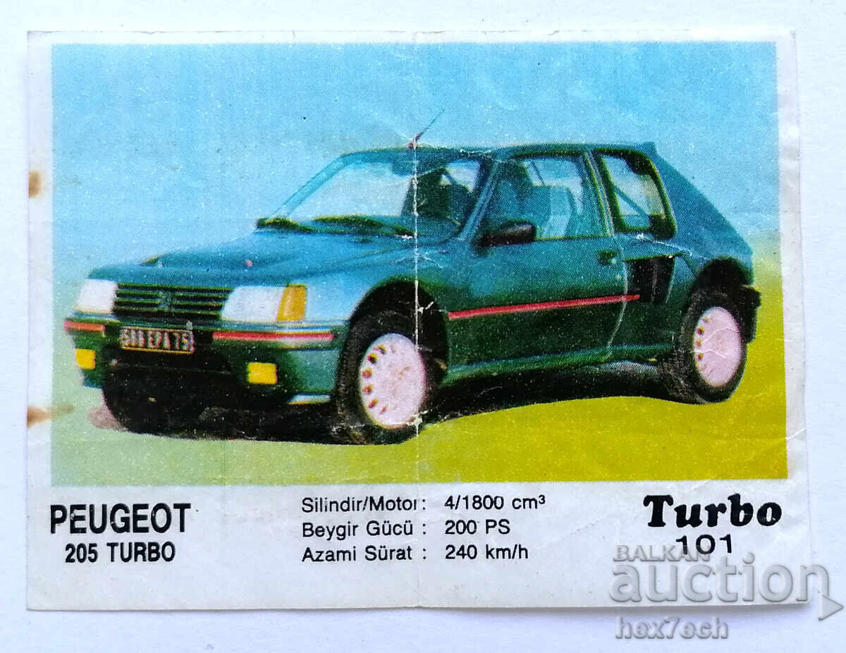 ❤️ ⭐ Poza Turbo Turbo negru 101 Peugeot 205 Turbo ⭐ ❤️