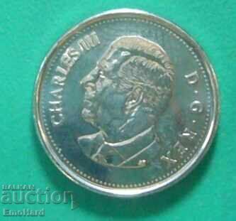 Καναδάς 5 σεντ 2024 - Βασιλιάς Κάρολος Γ' με τιμή 0.90 BGN | € 0.46