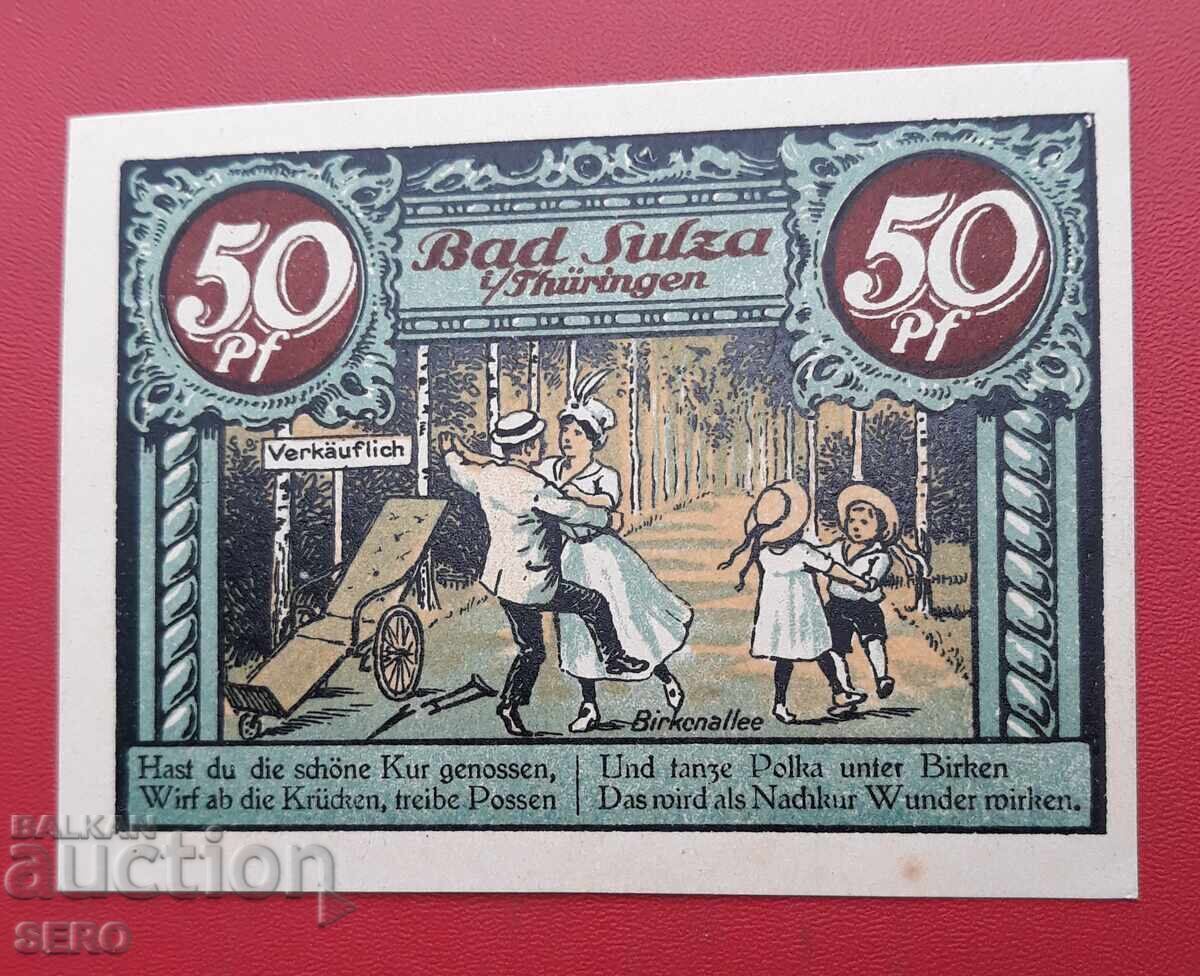 Bancnotă-Germania-Turingia-Bad Sulza-50 pfennig 1921