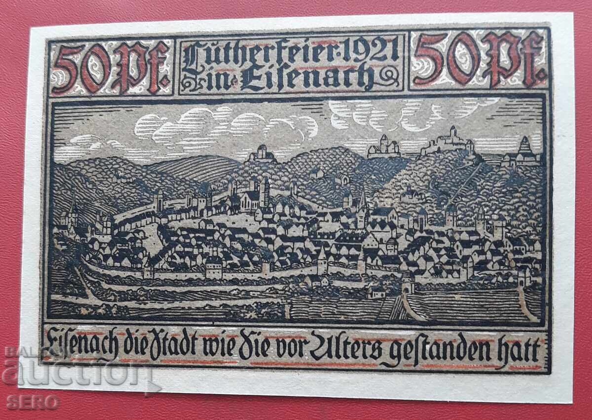 Bancnota-Germania-Thuringia-Wartburg-50 pfennig 1921