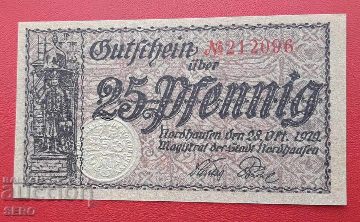 Банкнота-Германия-Тюрингия-Нортхаузен-25 пфенига 1919