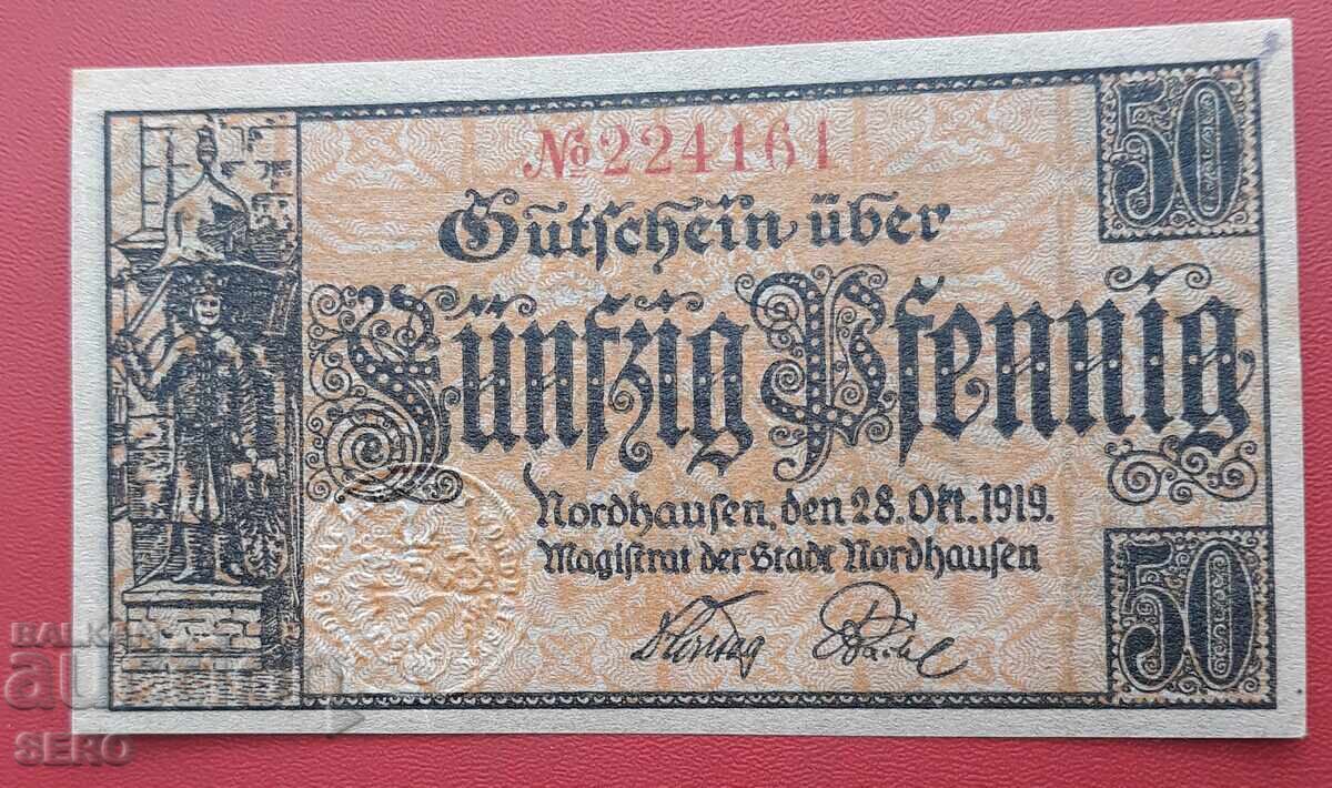 Bancnota-Germania-Thuringia-Northhausen-50 pfennig 1919
